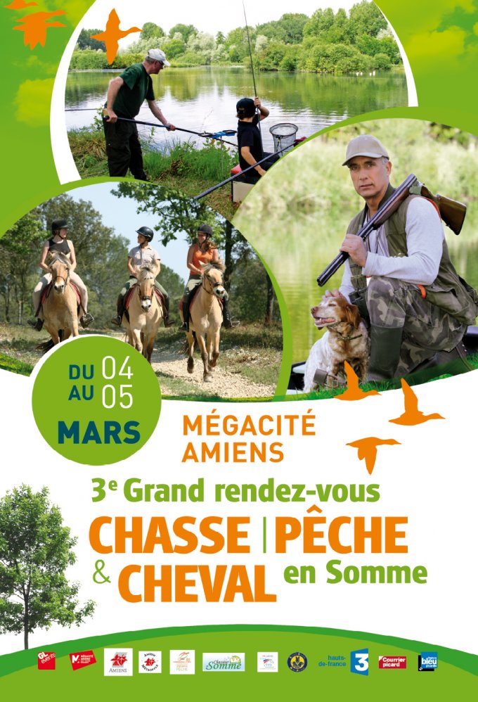 Salon chasse, pêche, chiens et cheval 4 & 5 mars à Amiens. La 3e fête des loisirs de plein air fait la part belle aux équidés.